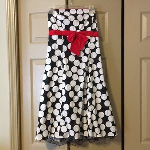 Trixxi Polka Dot Strapless Juniors Size 13 ( W 10)